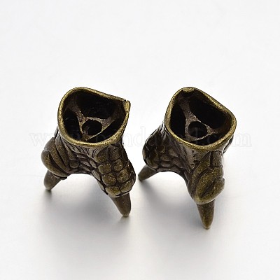 Латунные животных коготь шарик шапки KK-E639-10AB-NF-1