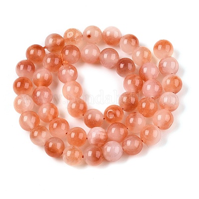 Окрашенные природные белый нефрит бисер пряди G-T138-8mm-210-33-1