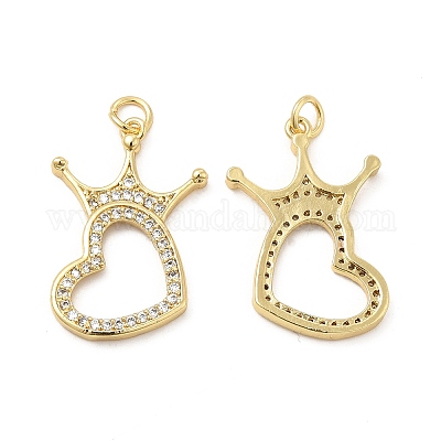Латунные микропаве прозрачные подвески с фианитом KK-E068-VB184-1