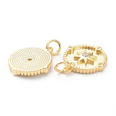 Латунные микропаве прозрачные подвески с фианитом ZIRC-P200-15A-G-1