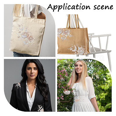 Ткань из полиэстера с компьютерной вышивкой и аппликациями&nbsp;DIY-WH20055-009C-1