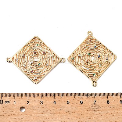 Латунные микро-паве цветные кубические цирконии полые соединительные подвески KK-K351-58A-G-1