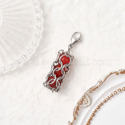 Круглый подвесной декор из натурального сердолика HJEW-TA00357-02-1