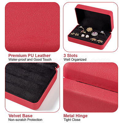 Ringschatulle aus Kunstleder&nbsp;OBOX-WH0019-02-1