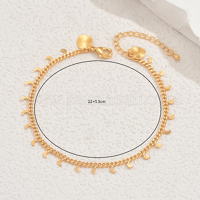 Латунные браслеты на ногу с кисточками в виде луны и сердца для женщин YU8409-1