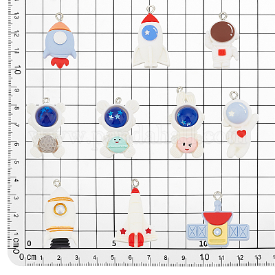 20 шт. 10 стиля подвески из непрозрачной смолы в космической тематике FIND-PH0006-16-1