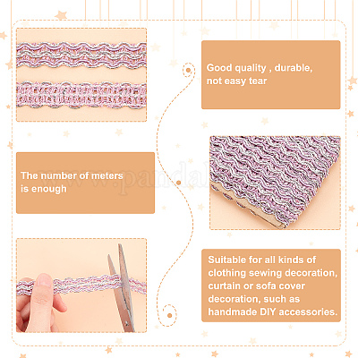 Плетеные кружевные ленты из полиэстера OCOR-WH0060-73E-1