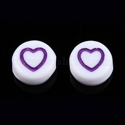 Белые непрозрачные акриловые бусины MACR-N008-41G-1