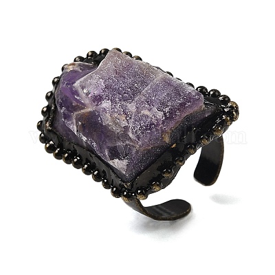 Кольца-манжеты с натуральным аметистом неправильной формы G-A278-03AB-01-1