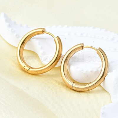 Круглые серьги-кольца из нержавеющей стали 304 EJEW-V005-01G-02-1