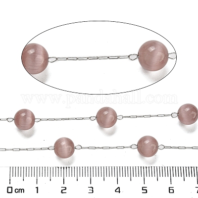 Нержавеющая сталь 304 со стеклянными звеньями «кошачий глаз» CHS-G038-08P-04-1