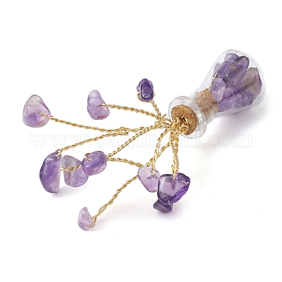 Натуральные смешанные драгоценные камни крошка дерево жизни украшения AJEW-JD00013-1