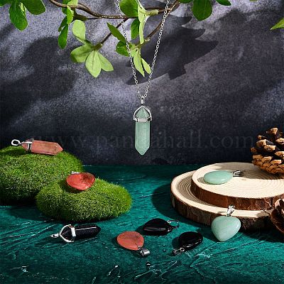 9шт 9 стильные подвески из натуральных и синтетических смешанных драгоценных камней G-SC0001-73-1