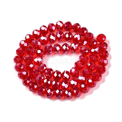 Стеклянные бусины с гальваническим покрытием  EGLA-A044-T8mm-A01-1