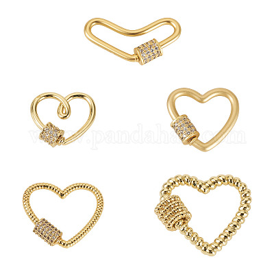 5 шт. 5 стиля латунные микропаве прозрачные кубические цирконии винтовые карабины с замком ZIRC-TA0002-17-1