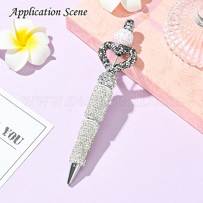 Бусины из полимерной глины в форме сердца со стразами CLAY-NH0001-09B-10-1