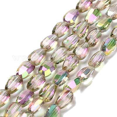 Стеклянные бусины с гальваническим покрытием  EGLA-P064-01B-FR03-1