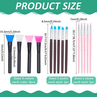 22шт силиконовая кисточка-аппликатор для маски для лица&nbsp;AJEW-PH0006-070-1