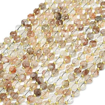 Нити бусин из рутилированного кварца из натурального черного золота G-C116-A45-02-1