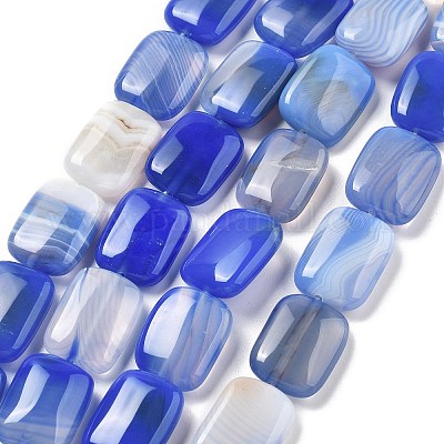 Натуральные полосатые агатовые бусы G-K392-B07-13x18mm-1