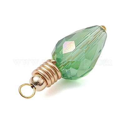 9шт гальванические стеклянные бусины подвески PALLOY-JF02698-1