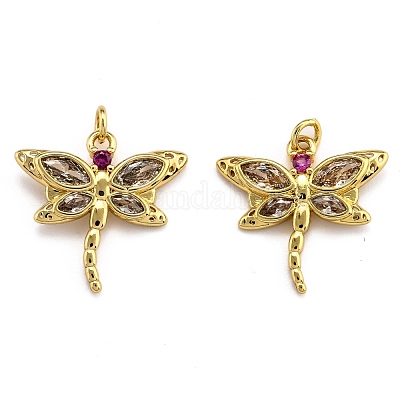 Латунные микропаве прозрачные подвески с фианитом ZIRC-J025-57G-1