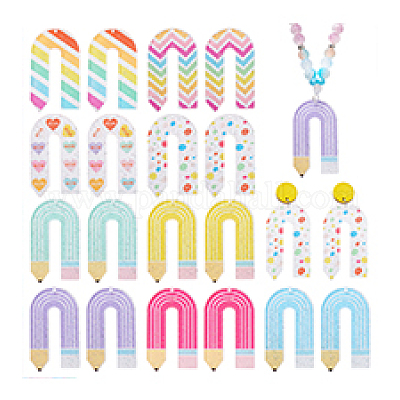 18шт 9 цвета акриловые подвески OACR-PH0004-31-1