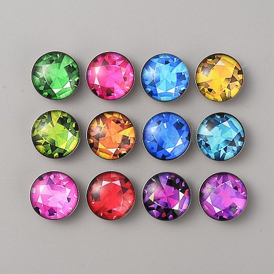 Пуговицы из латуни с платиновым покрытием BUTT-WH0050-J01-1