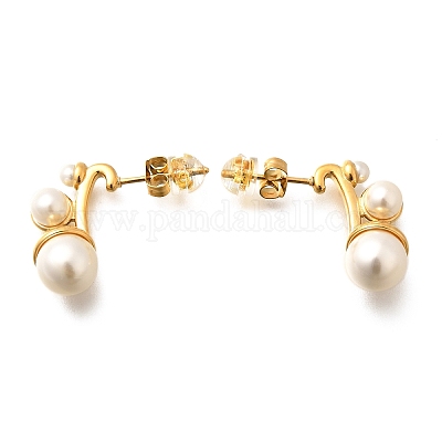 Серьги-гвоздики из нержавеющей стали 304 EJEW-A123-01A-G-1