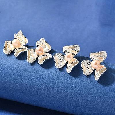 Натуральные жемчужные ушные шпильки EJEW-L099-04S-1