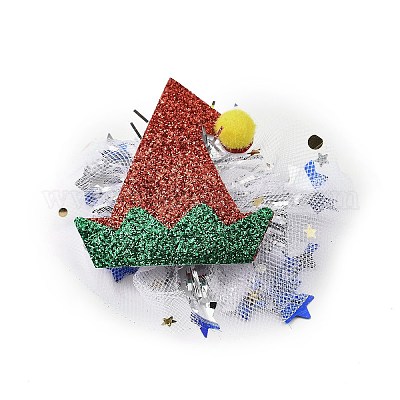 Заколка для волос из фетра с блестками на рождественскую тематику из крокодиловой кожи PHAR-U002-01H-1