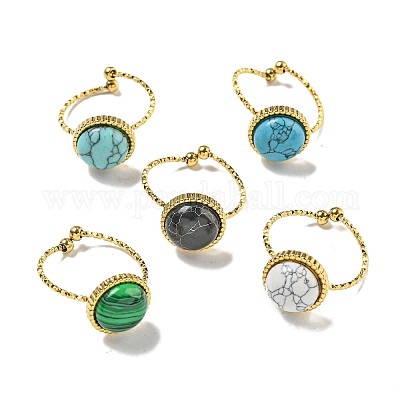 Ионное покрытие (ip) 304 нержавеющая сталь открытые манжетные кольца RJEW-C079-05G-1