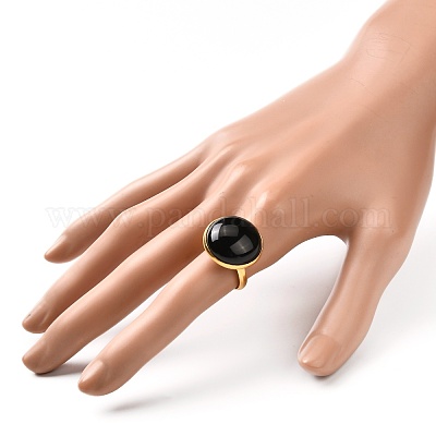 Полукруглое кольцо из смешанных драгоценных камней для девочек и женщин RJEW-JR00396-1