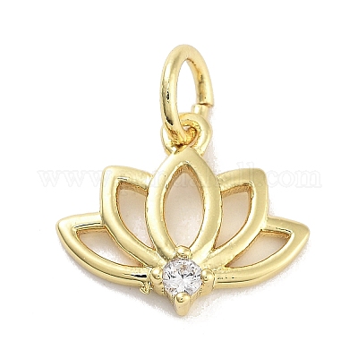 Подвески из латуни с покрытием из прозрачного кубического циркония KK-M293-11G-1