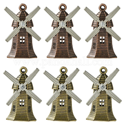 6 шт. 2 цвета подвески из сплава в тибетском стиле FIND-FS0002-56-1