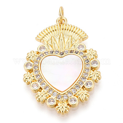 Латунные микропаве прозрачные подвески с фианитом KK-N268-44G-1