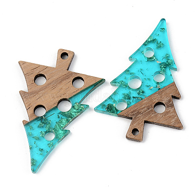 Подвески из прозрачной смолы и ореха RESI-S389-030A-B03-1