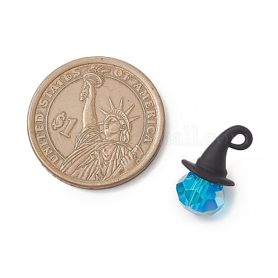 9 шт. 9-х цветные подвески из гальванического стекла на тему Хэллоуина PALLOY-JF04235-1