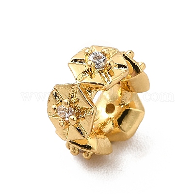 Стойка покрытие латунь кубический цирконий дистанционные бусины KK-G458-10B-G-1