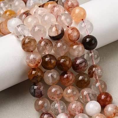 Натуральный гематоидный кварц круглые бусины нити G-N0078-10mm-06-01-1