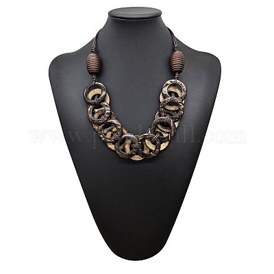 Кокосовые кольца и деревянные ожерелья-нагрудники для женщин FS-WG9909F-02-1