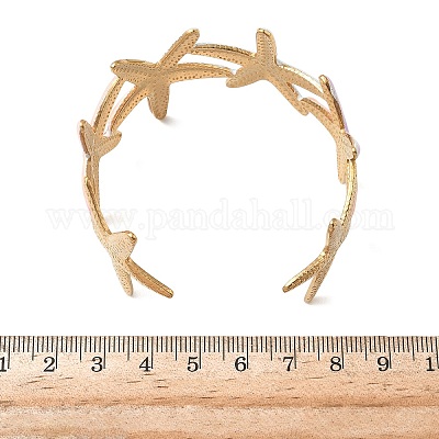 Браслеты-манжеты из нержавеющей стали Ocean 304 с эмалью для женщин BJEW-F518-02A-G-1