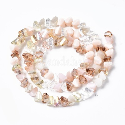 Стеклянные бусины с гальваническим покрытием  EGLA-N002-06I-1