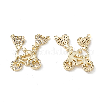 Подвески из латуни с микропаве из кубического циркония 2 петля KK-E068-VB077-1