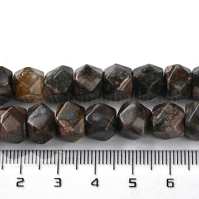 Натуральные бусины из натурального глаукофана со звездчатой огранкой&nbsp;G-M418-C12-01-1
