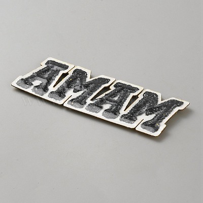 Слово мама компьютерная вышивка приклеивание/пришивание заплаток PATC-WH0014-38A-1