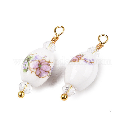 Фарфора ручной работы подвески KK-P242-19G-02-1-1