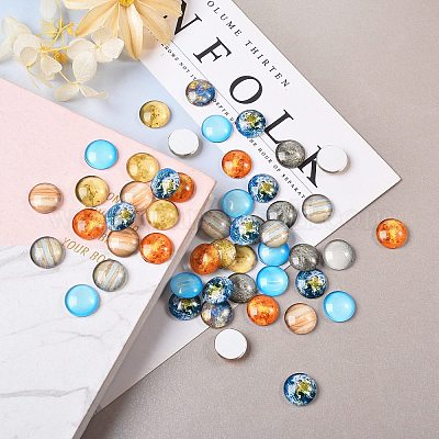 Светящиеся стеклянные кабошоны GLAA-SZ0001-14A-1