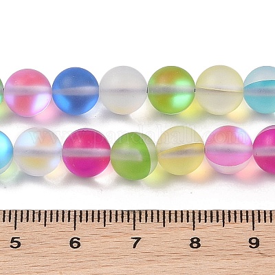 Гальванические нити из синтетических бусин из лунного камня G-C131-B01-02-1