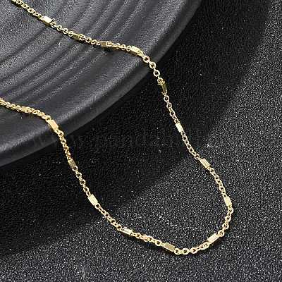 Цепочки из кубических звеньев латуни толщиной 1 мм NJEW-P341-01G-1